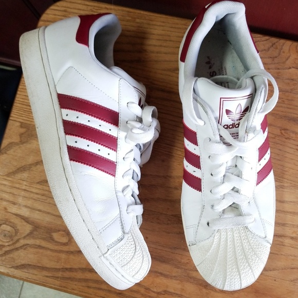 adidas superstar red white